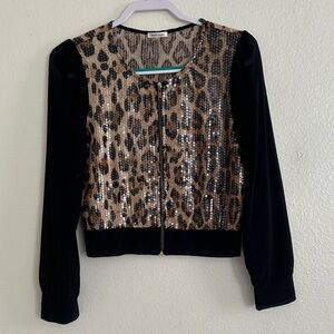 Must Have Leopard Sequin Black Top